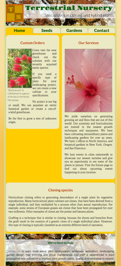 Welcome to Terrestrial Nursery Medium responsive web design